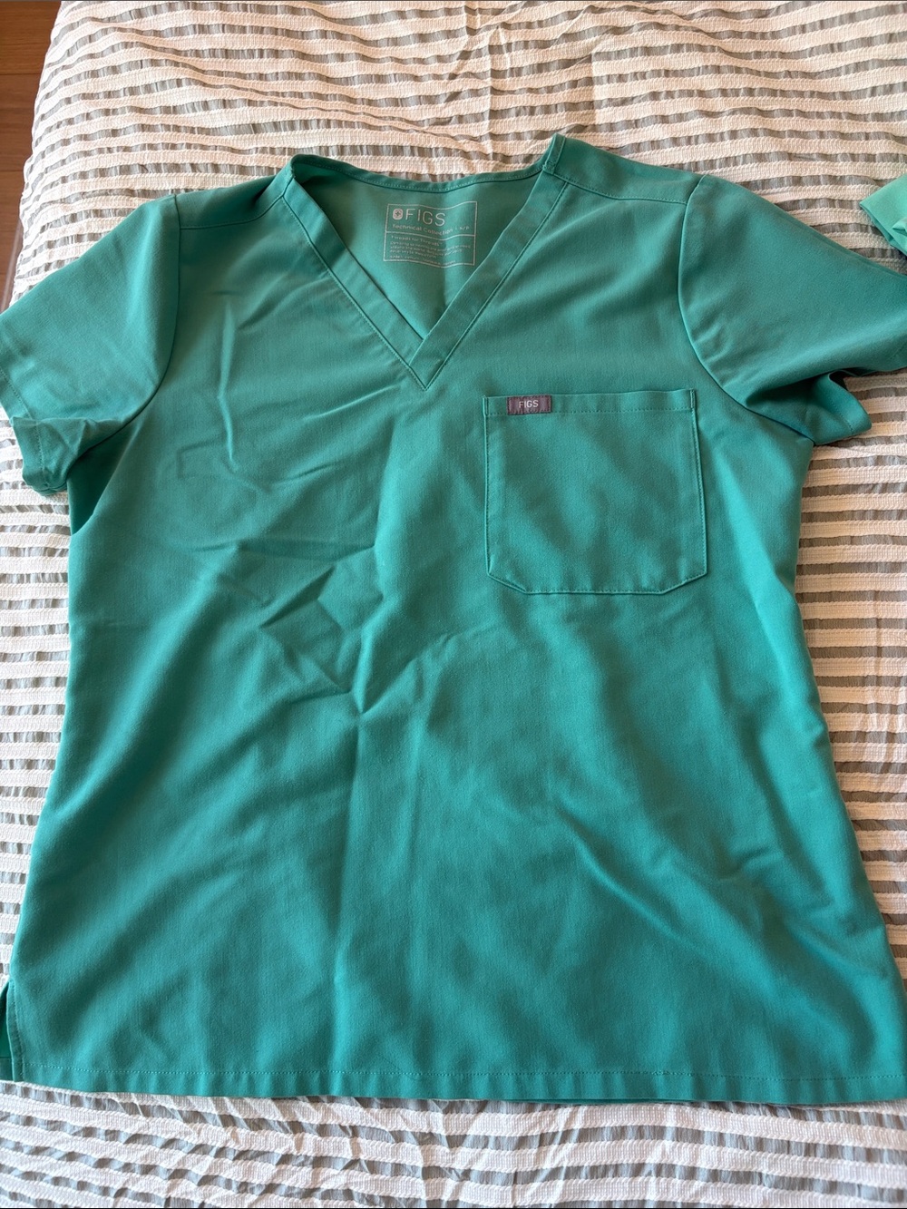 FIGS Teal V-Neck Top